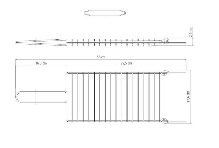 Grelha Dupla Inox 31x19cm