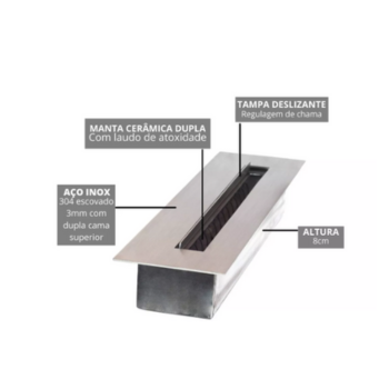 Lareira Ecológica a Álcool em Aço Inox