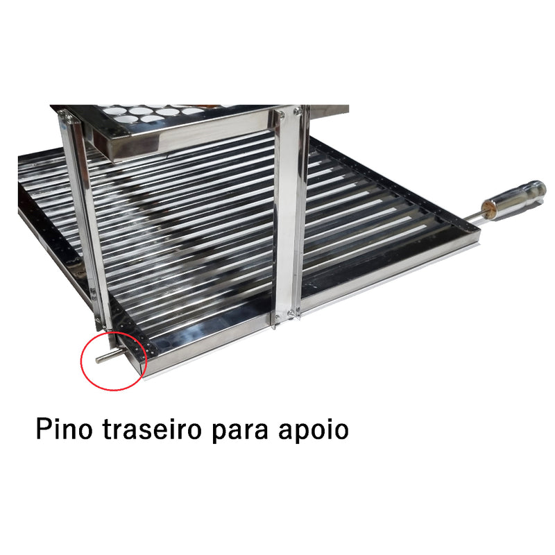 Grelha Parrilla Inox Uruguaia Com Grelha Auxiliar Para Churrasco